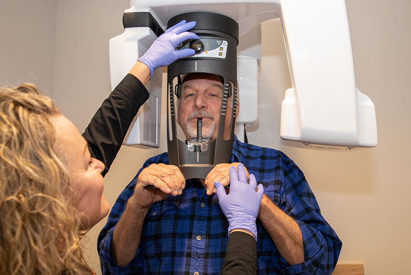 dental patient receiving CBCT scan